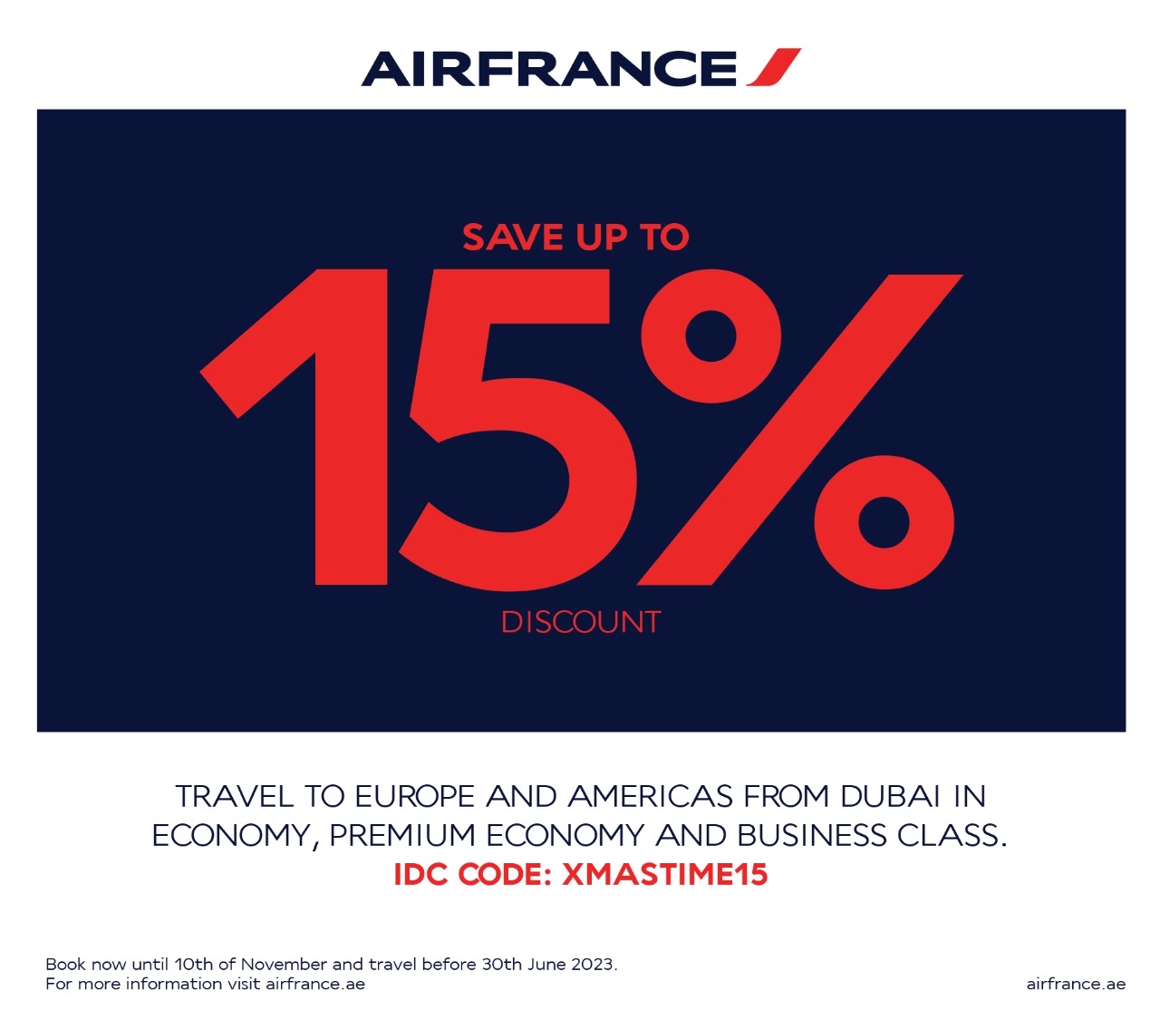Discount from Dubai to Europe and America